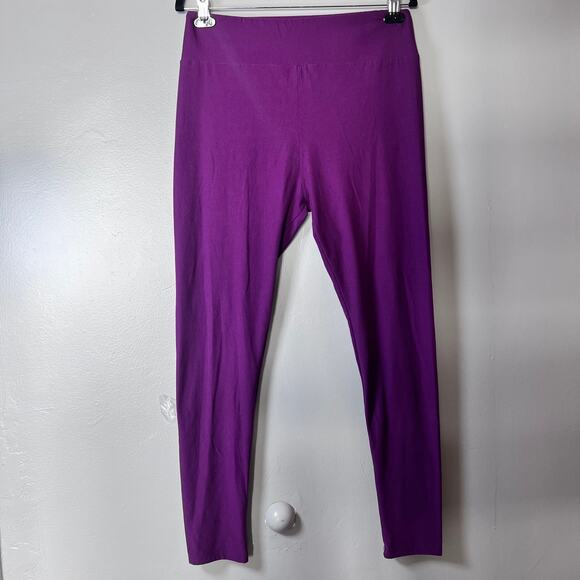 LULAROE Tall & Curvy Leggings Women’s Purple Solid Soft Stretch Pants One Size - Picture 1 of 6